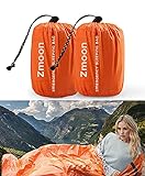 Shayson Saco de Emergencia Dormir,Aislamiento Térmico, Exterior Brillante Naranja Fácil de Localizar Portátil,para Acampar Supervivencia Al Aire Libre 2 Pack